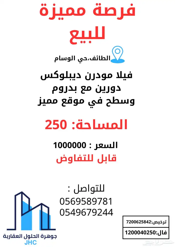 فيلا ديبلوكس حي الوسام الطائف 1