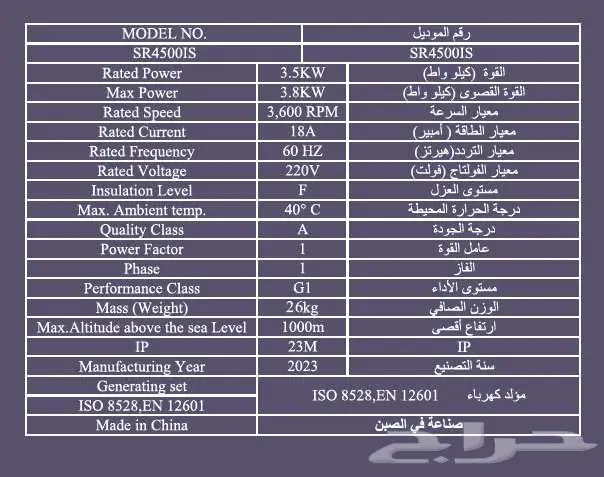 مولد كهرباء بنزين 4500 انفيرتر موفر وقود 2