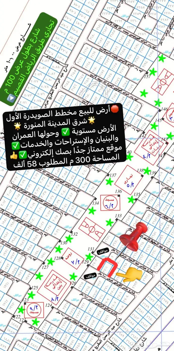 أرض للبيع المخطط الأول الصويدرة شرق المدينة مربعة بسعر مناسب 4