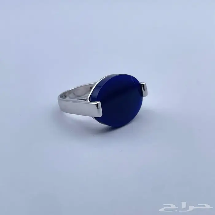 خاتم ملكي بحجر اونكس ازرق 0