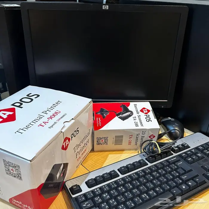 1650-كاشير مستعمل مع البرنامج-طابعة جديدة-قارئ باركود جديد 0