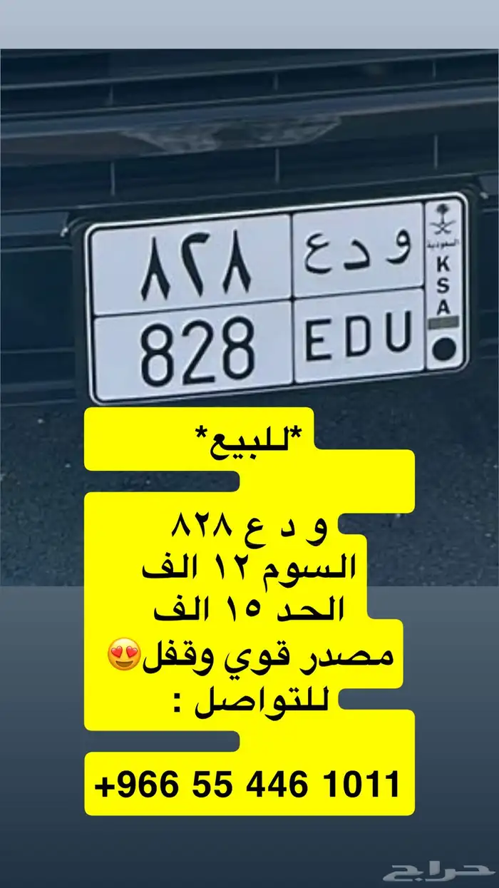 لوحة مميزة و د ع 828 للبيع 0