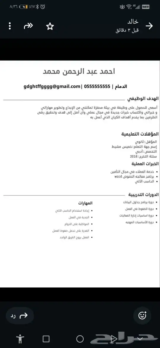 تصميم سيرة ذاتية احترافية ضمان كامل ب15 1
