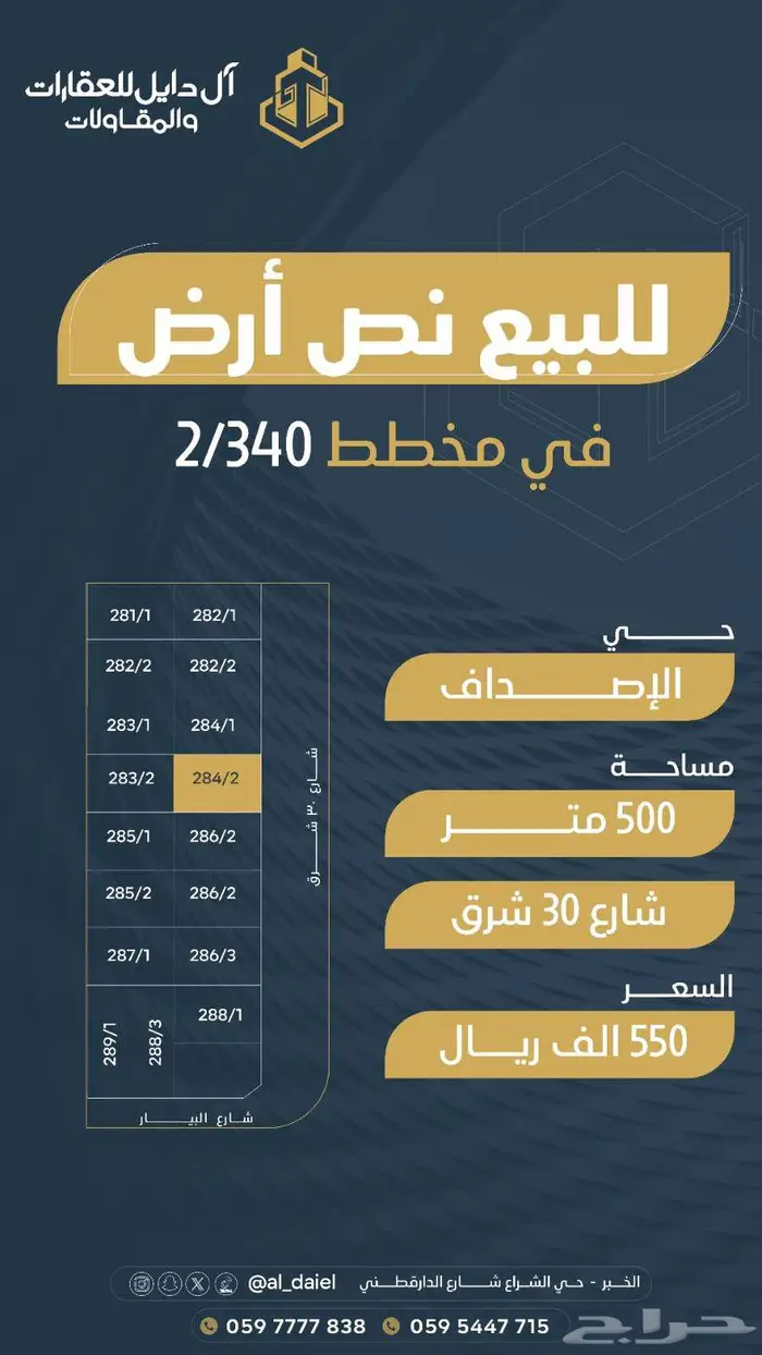 أراضي بمساحات مختلفه للبيع في العزيزيه 7