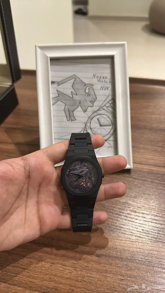 ساعه كاربون اسود 1