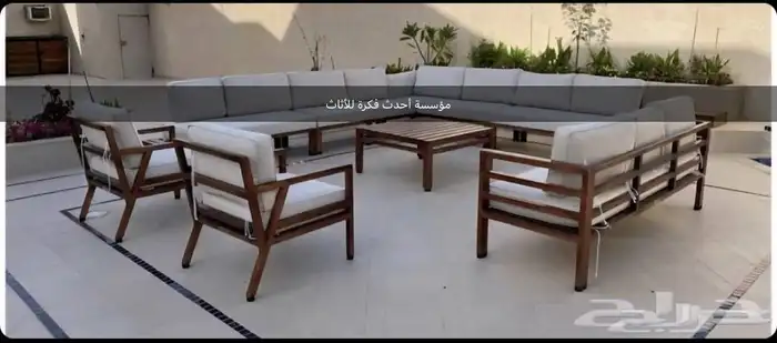 طقم خشب وحديد 7 شخص 0