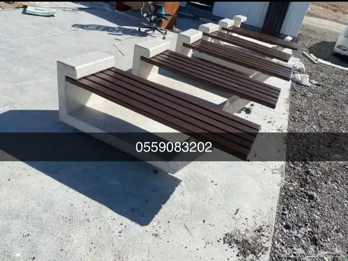 كراسي خرسانية جلسات حدائق مصدات تجميلية 3