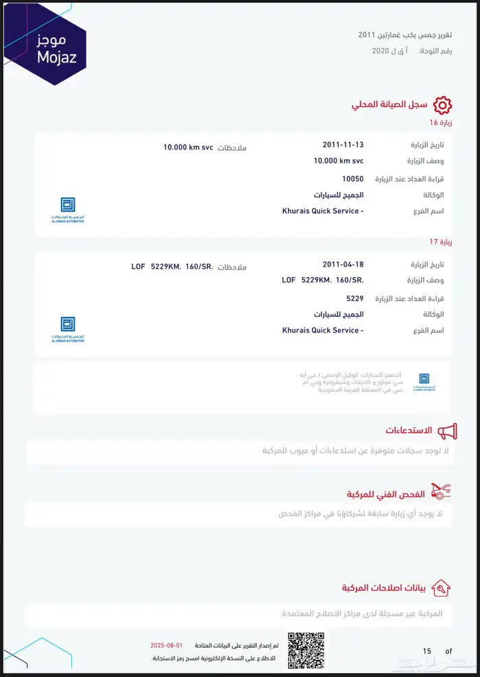 جمس سييرا بكب موديل 2011 نظيف ممشى261 كيلو 42