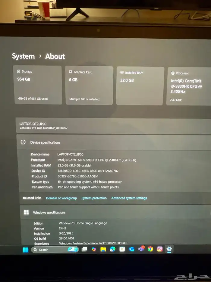 لاب توب Zenbook Asus مواصفات عاليه جدا بشاشتين 3