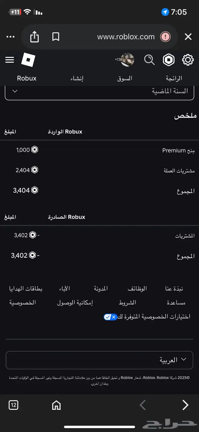حساب روبلوكس 0