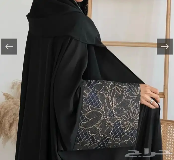 عبايه كريب اسود قصة نص بشت  سعرها 250 مقاس 54 0