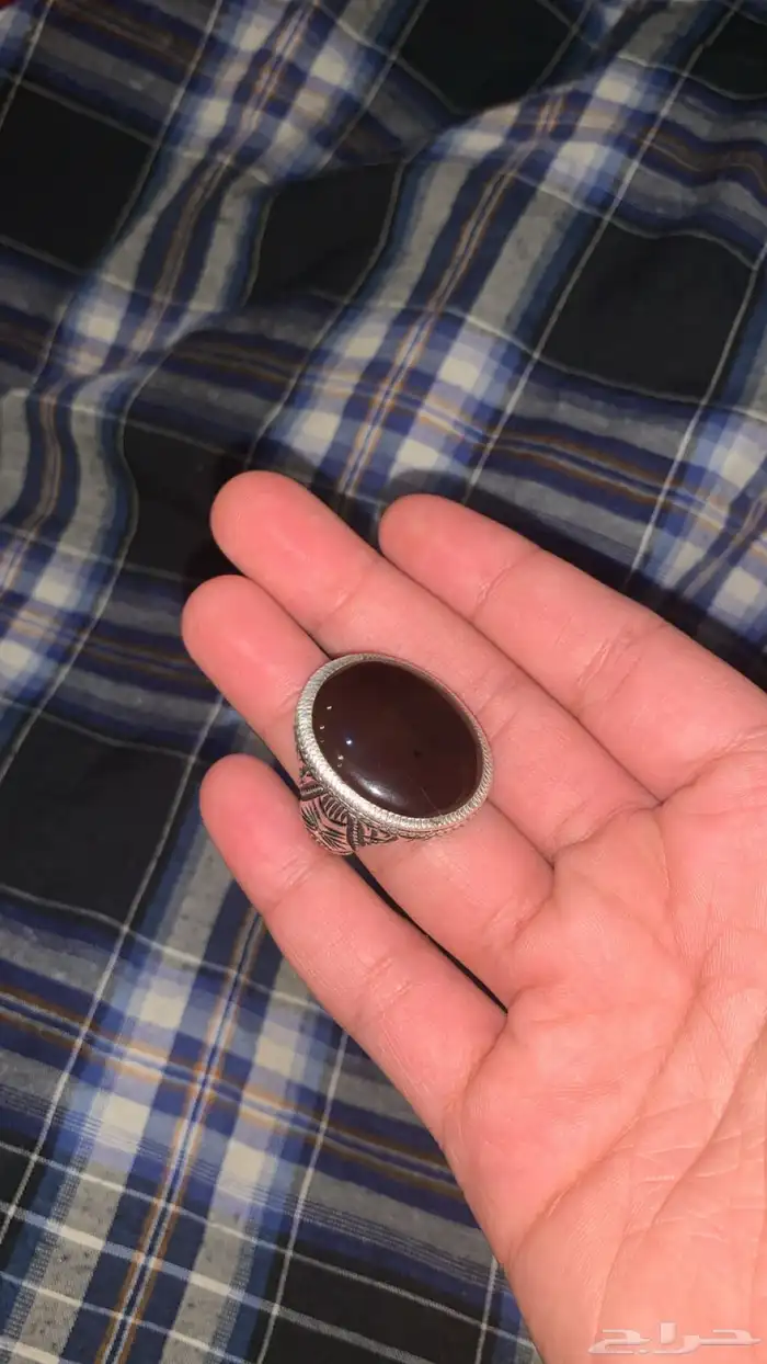 خاتم عقيق كرزي صياغة عارف 2