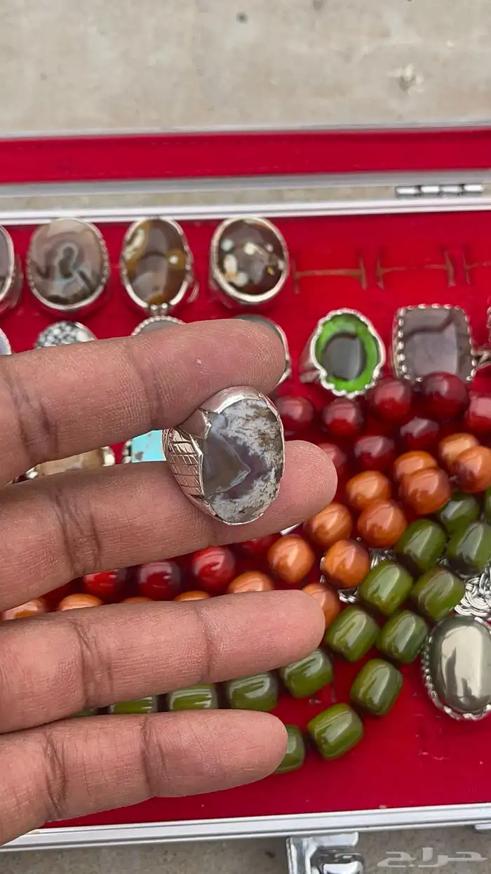 خاتم عقيق ورود الربيع الشجري 1