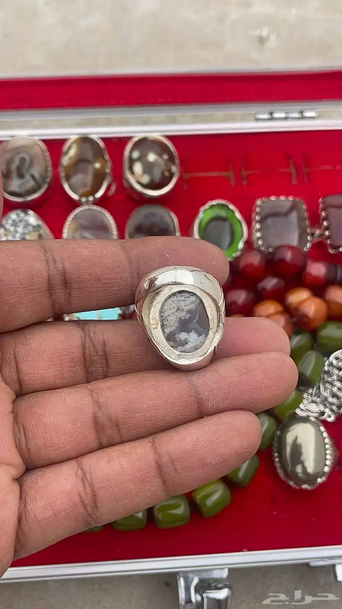 خاتم عقيق ورود الربيع الشجري 10