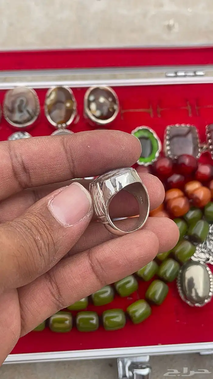 خاتم عقيق ورود الربيع الشجري 5