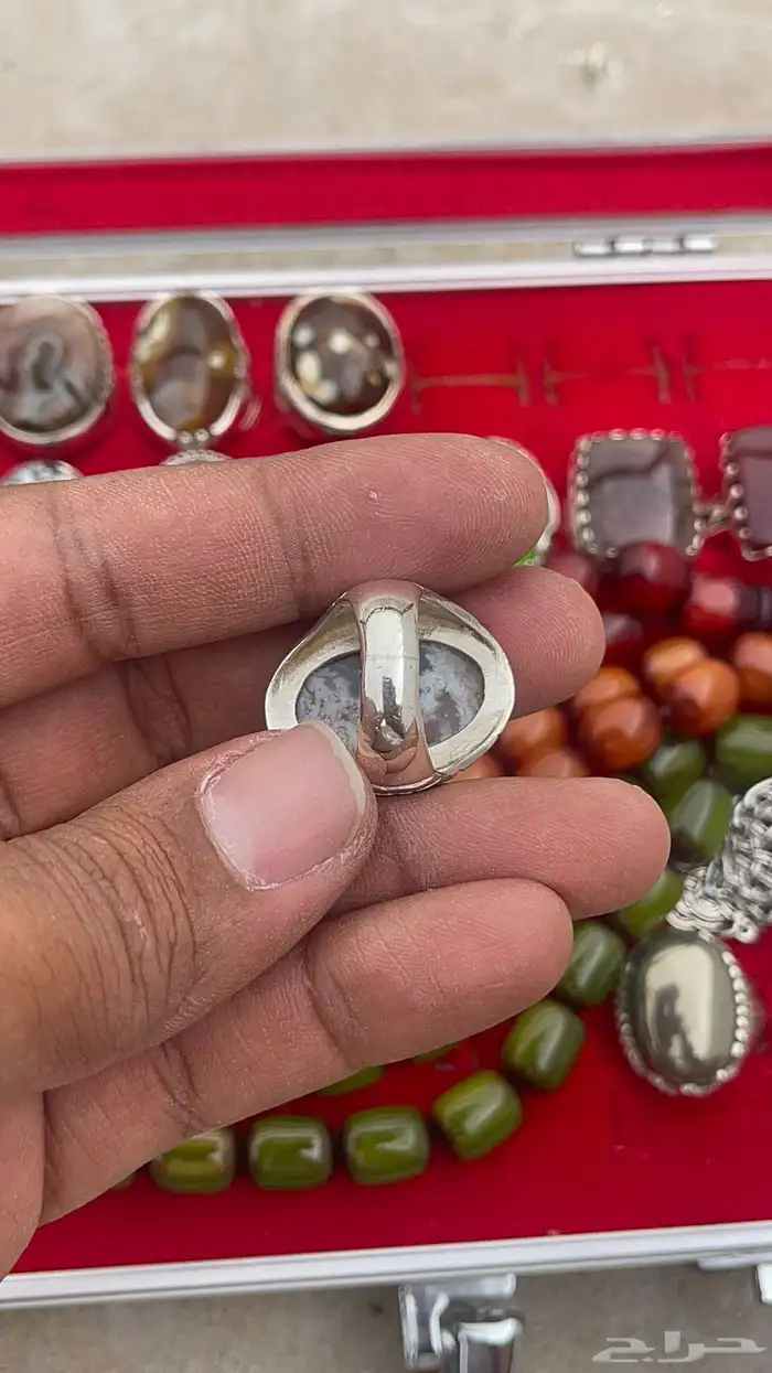 خاتم عقيق ورود الربيع الشجري 9