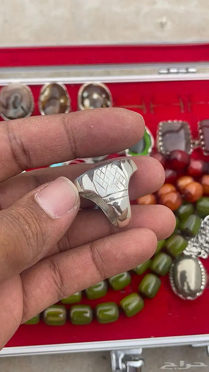 خاتم عقيق ورود الربيع الشجري 7