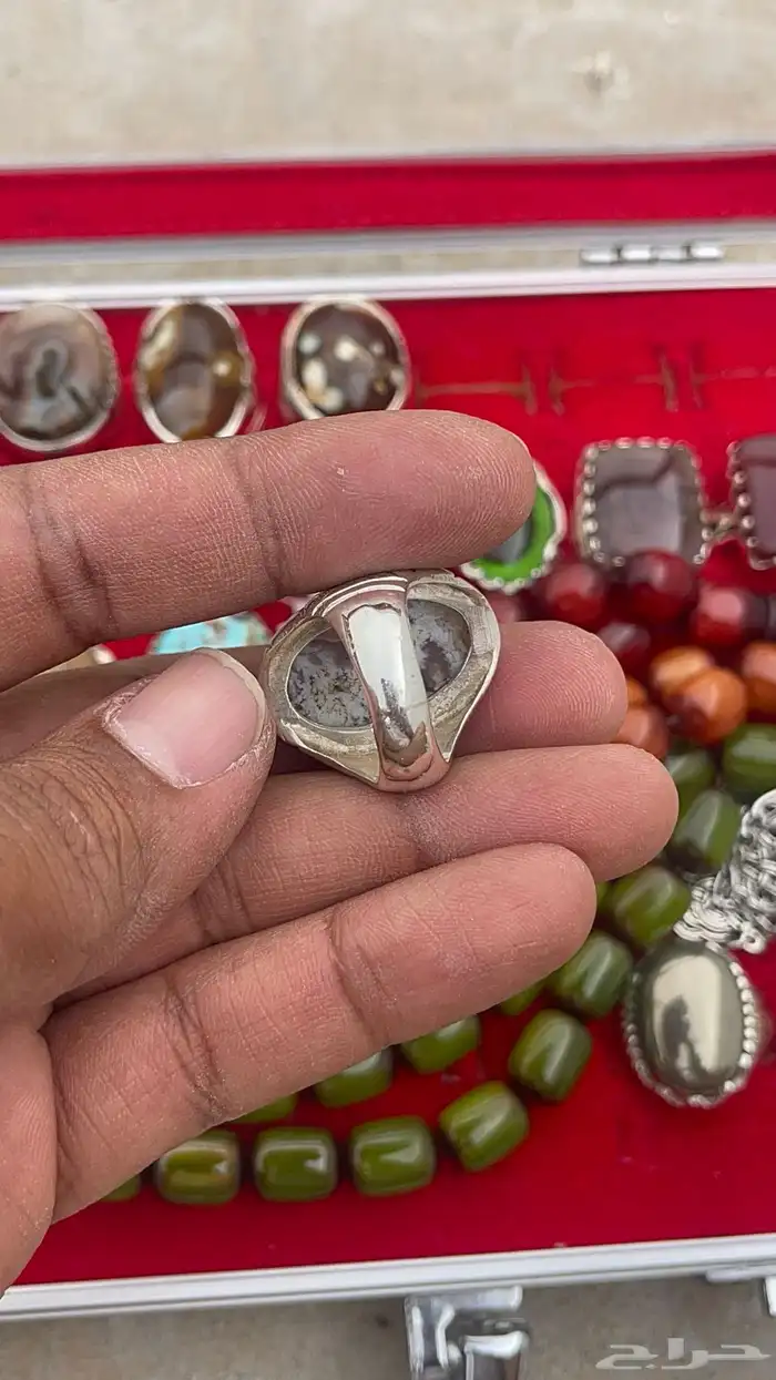 خاتم عقيق ورود الربيع الشجري 8