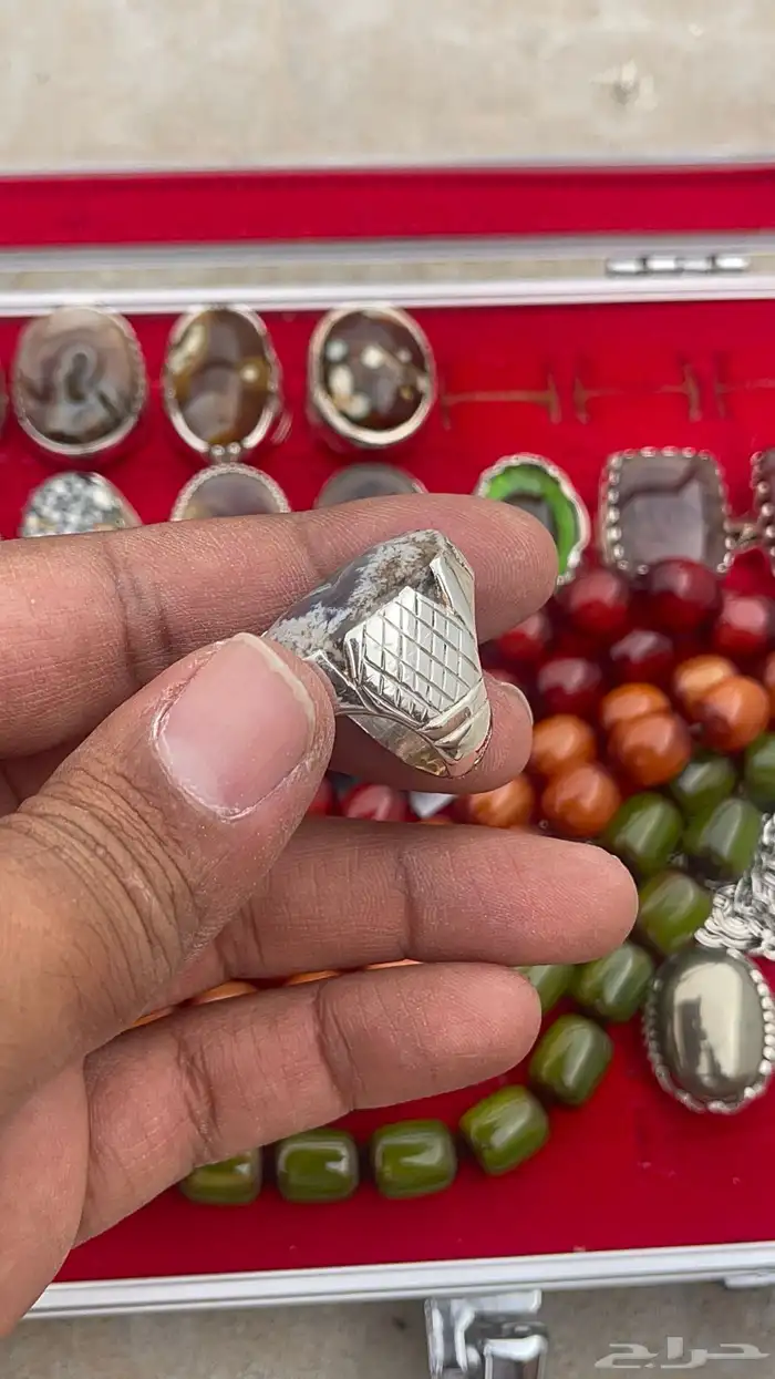 خاتم عقيق ورود الربيع الشجري 4