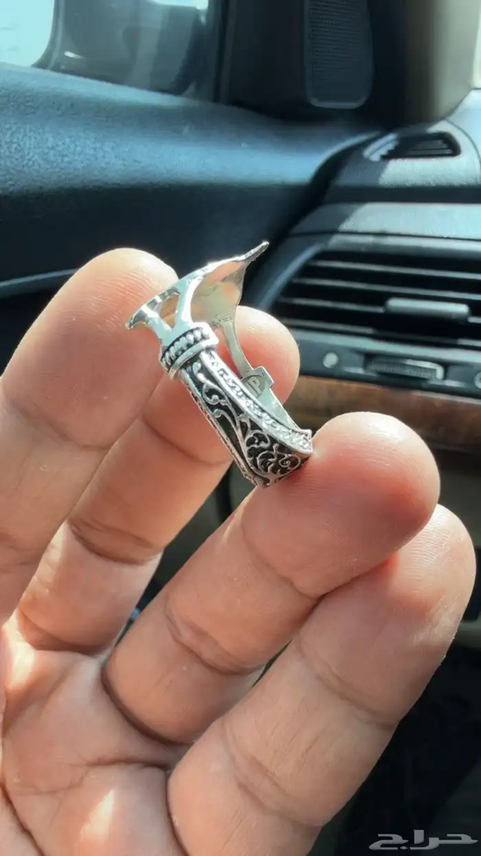 خاتم من الفضه ع شكل القبه الخضره 4