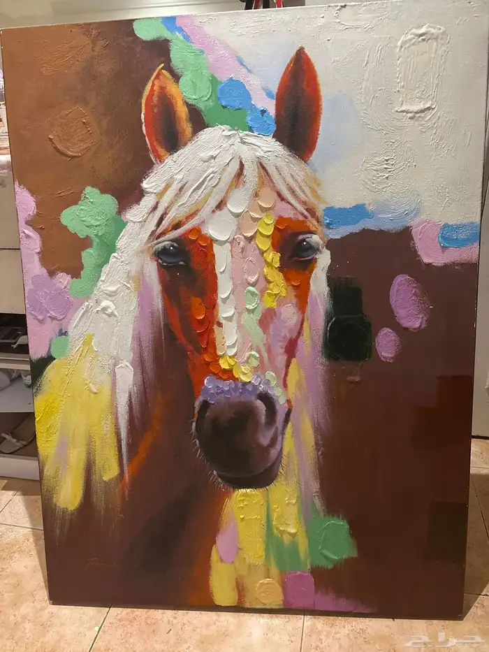 لوحة حصان مرسومة باليد 0