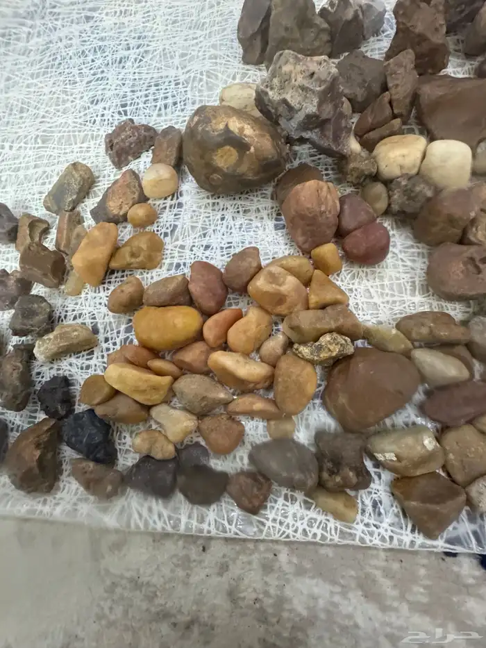 مجموعة احجار كريمه ونيازك وبركاني وكوارتز. وعقيق خام. 0