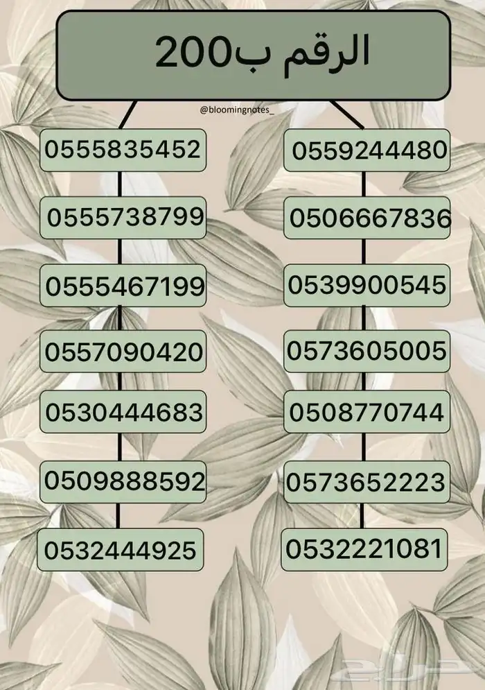 أرقام مميزه ومرتبه للبيع 0