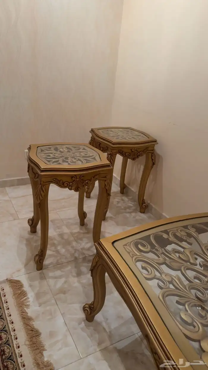 طاوله كبيره مع 2 زوايا خشب زان 2