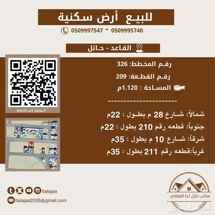 للبيع ارض سكنية بالقاعد 0