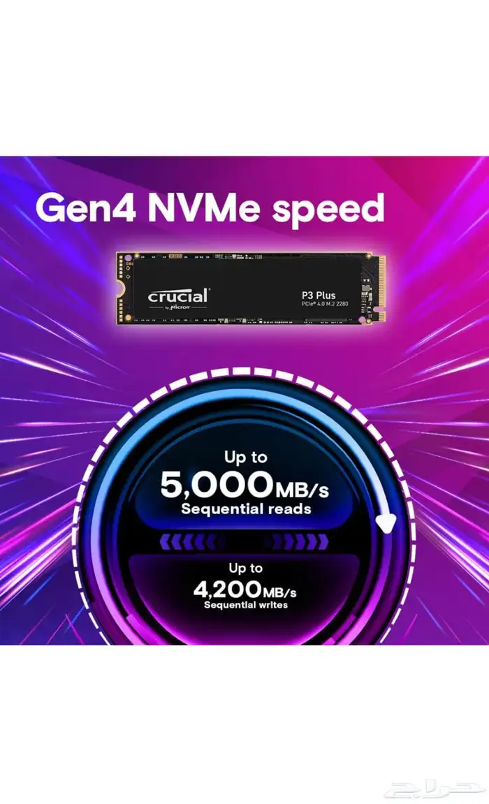 نفذت الكمية SSD M.2 crucial p3 pluse 1