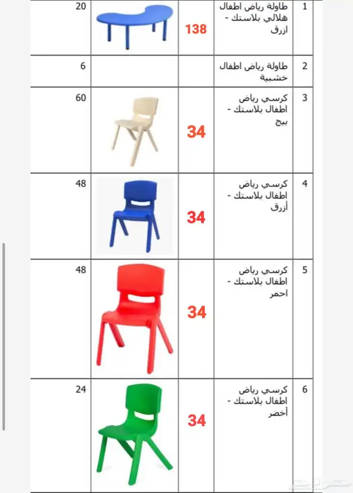 كراسي وطاولات اطفال تجهيز روضه اطفال 20