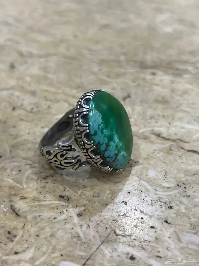 خاتم فيروز وفضه وعقيق 1