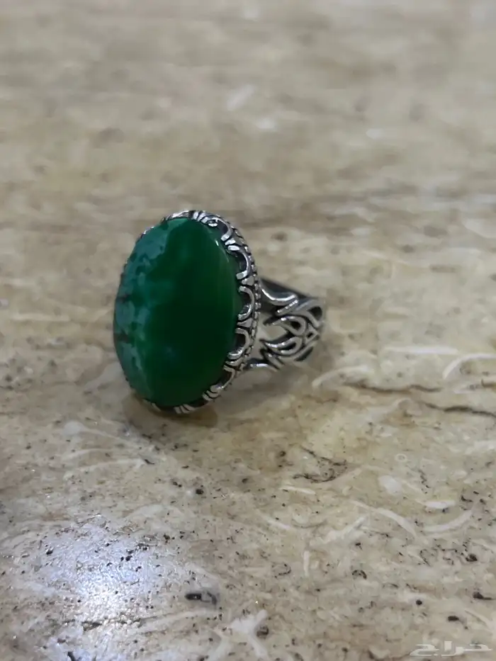 خاتم فيروز وفضه وعقيق 0