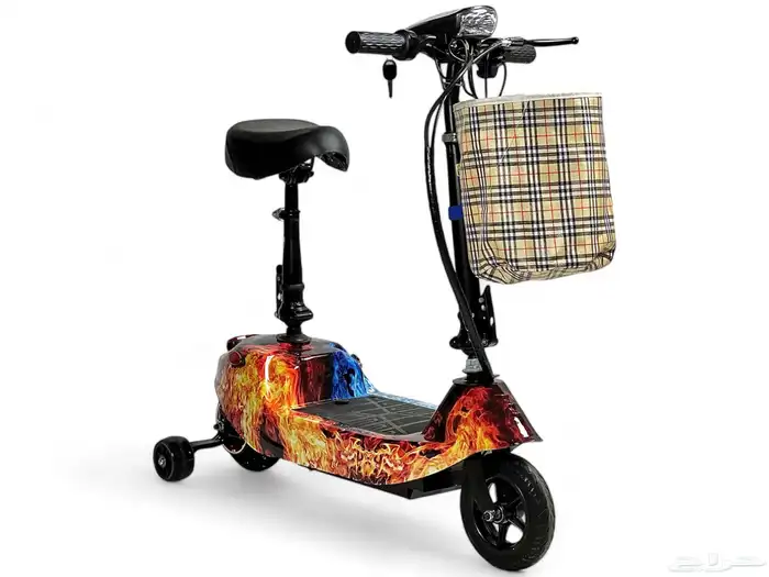 سكوتر كهربائي 24 فولت - سكوتر اطفال مع كفرات جانبية وسلة 0