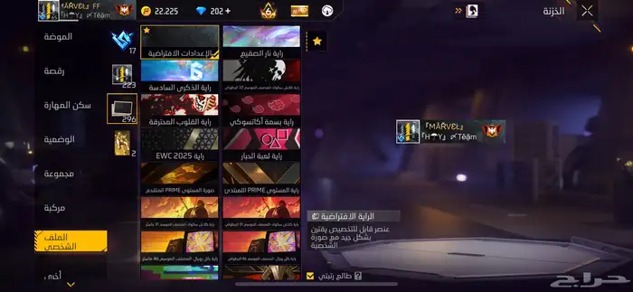 حساب فري فاير 17