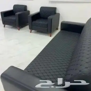 مكتبي كنب جلد مختلف أشكال طقم كامل متوفر سعر من جمله 12