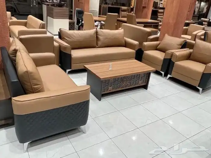 طقم أريكة جلد مريح الجلوس جميع ألوان متوفر 23