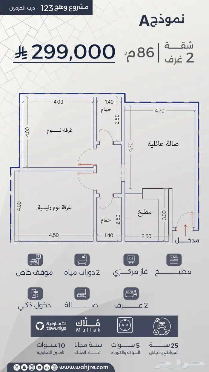 شقق واستديوهات فندقيه حي الفيحاء مخطط درب الحرمين تبدا 299 5