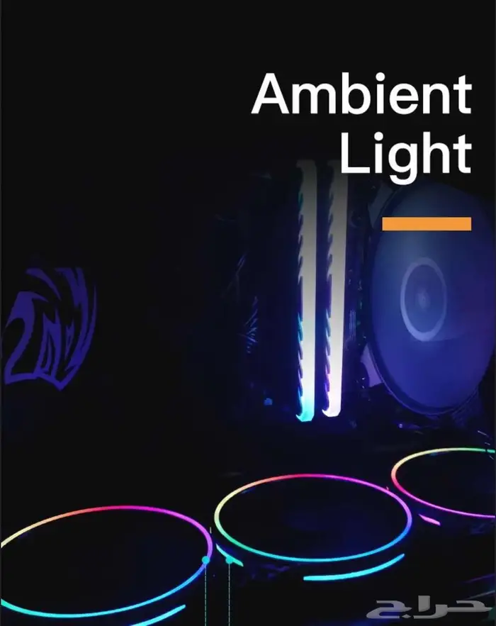 مروحتين تبريد gaming للPC اضاءة RGB براندDark Flash مع ريموت 5