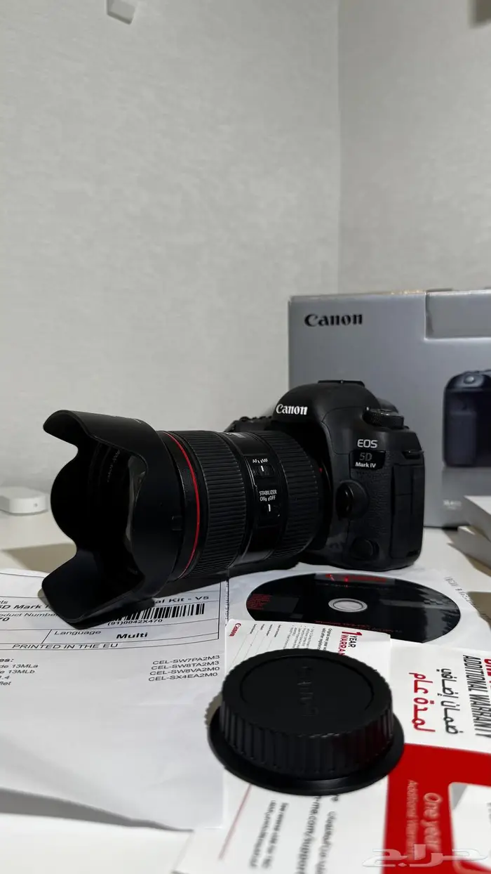 للبيع كيمرة كانون 5D MARK IV مع عدسة الكت 24-105 3