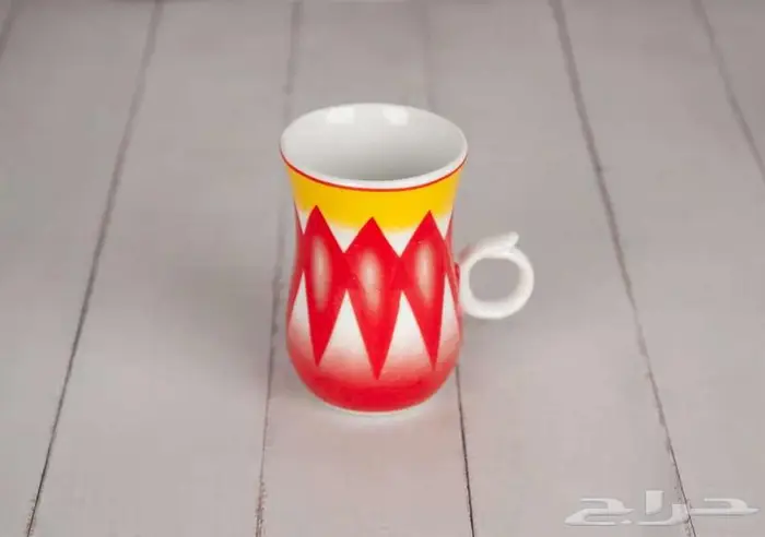 طقم شاي وقهوة نقش غضار احمر 3