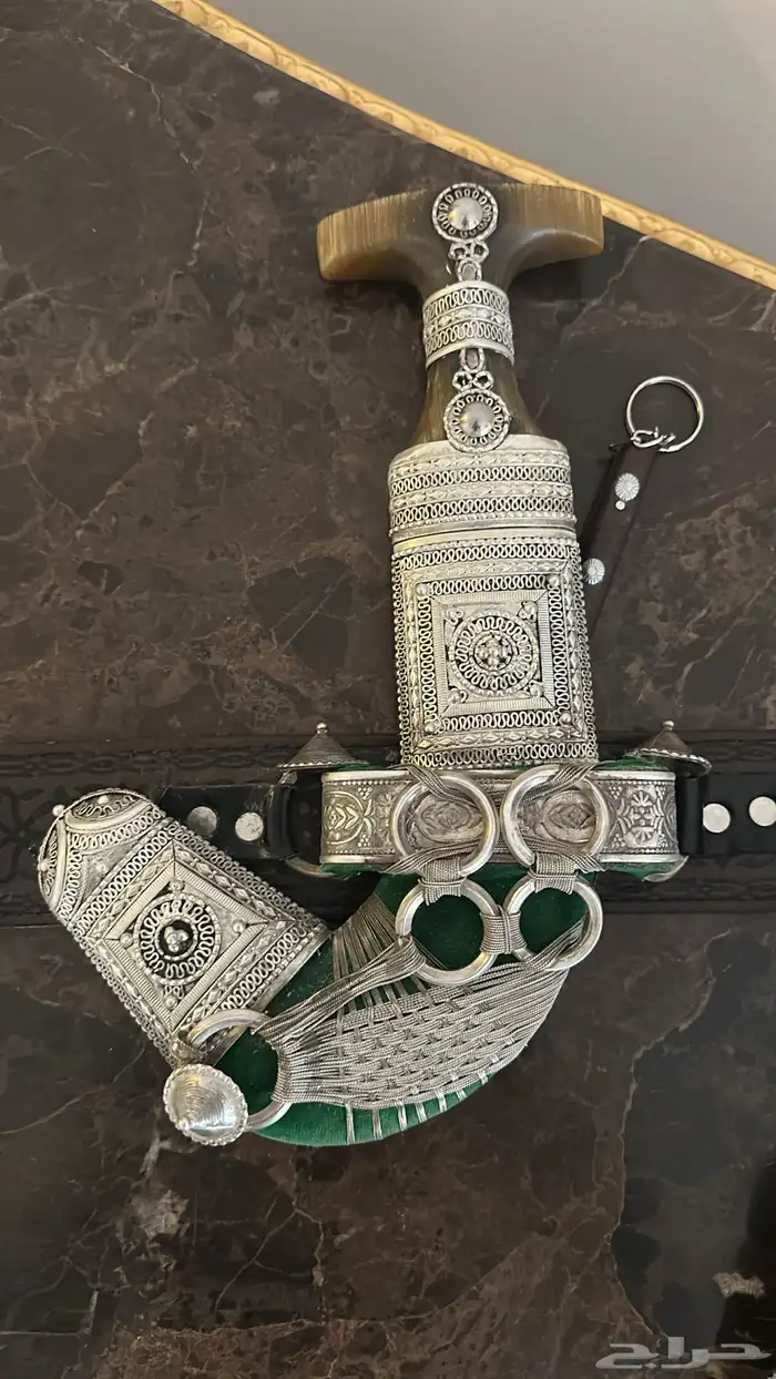 جنبية كفو الراس وتر قديم صب معدن مطلي فضة مطرح خمس 3