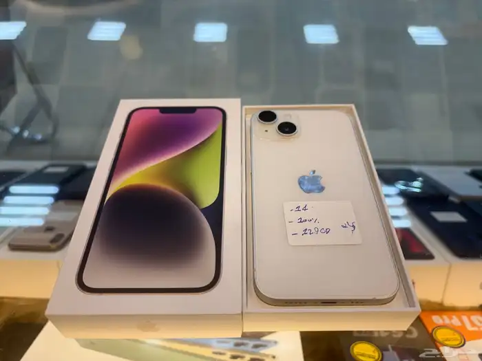 ايفون 14 عادي ابيض 128 100 2