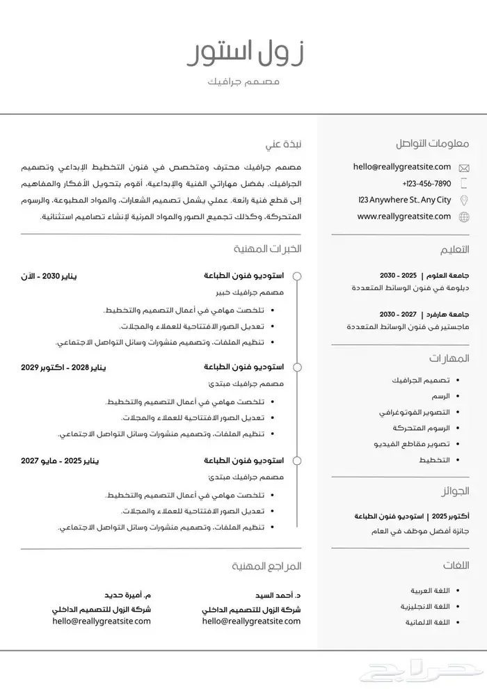 سيرة ذاتية احترافية 7