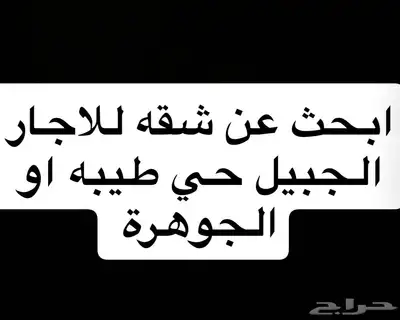 احتاج شقه للاجار في الجبيل البلد 0