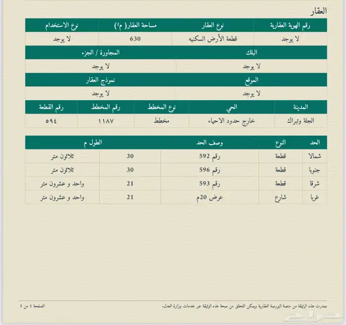 للبيع ارض سكنية بمركز الجلة بمدينة الرياض - 1187-594 2
