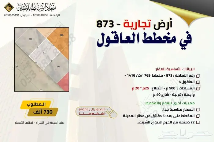 ارض سكنية في مخطط العاقول في المدينة المنورة 8