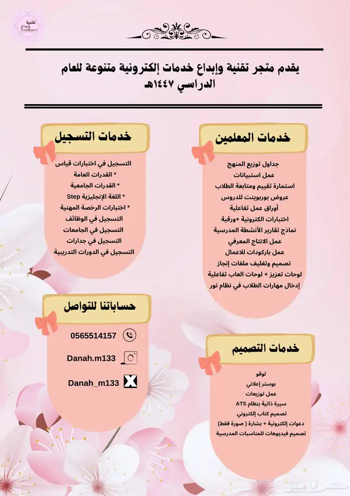 متجر تقنية وابداع للخدمات الالكترونيه 0