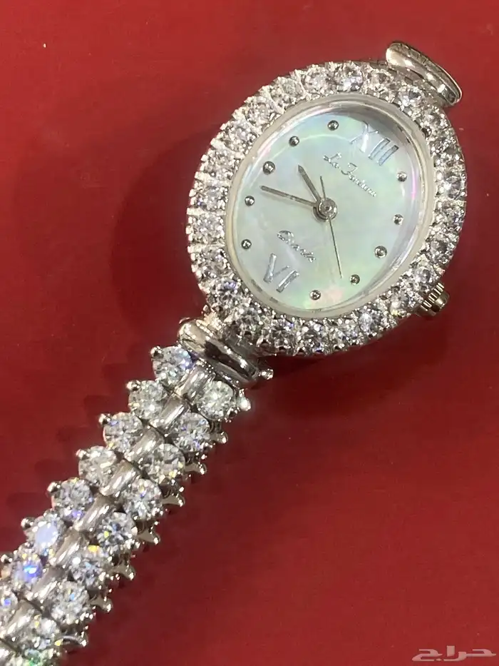 طقم فضة نسائي راقي جدا عيار 925 شبيه الألماس مع ساعة هدية 8