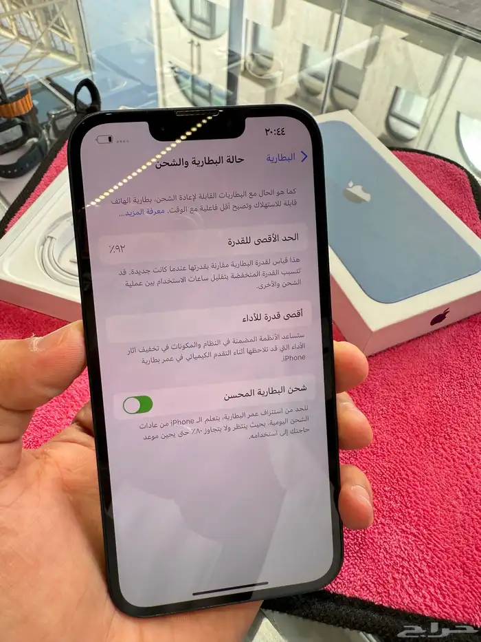 آيفون 13 عادي 128 قيقاء بطارية 92 مع كرتونه 7